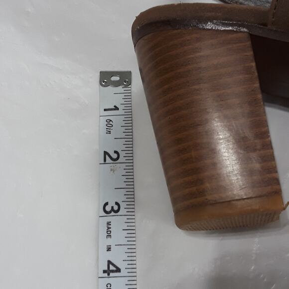 Pierre Dumas Womens Sz 10 Aria Brown Peep Toe Block Heel Sandals - Picture 9 of 12